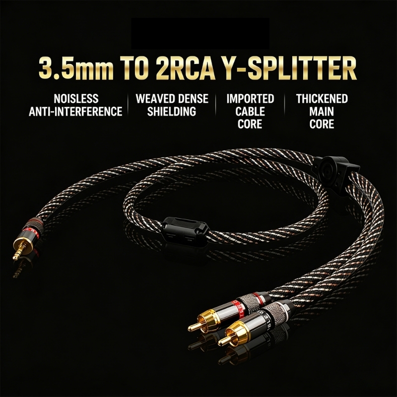 Audio Music Link - U55C สายเคเบิลเพลงชายถึง 2 ลิงค์ขนาด 3.5 มม.