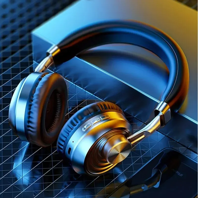 Audio Music Dj - ชุดหูฟังโลหะย้อนยุคไร้สายบลูทูธหูฟังขนาดใหญ่วิ่งสแตนด์บายนานเป็นพิเศษการ์ดเพลงหูฟังสากล