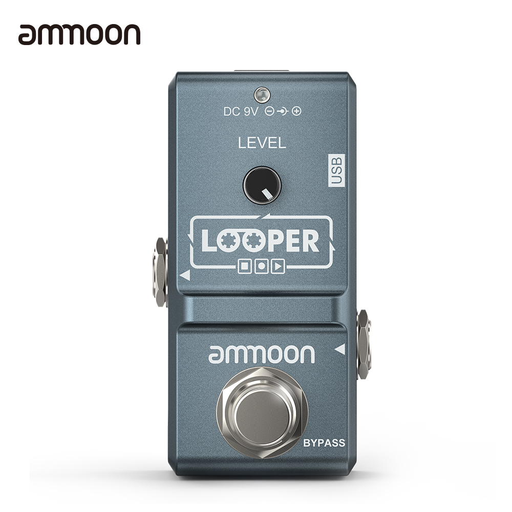 Looper Pedal Guitar - Ammoon AP-09เอฟเฟกต์กีต้าร์ไฟฟ้าแบบนาโนที่เหยียบลูปเปอร์บายพาสโอเวอร์ฮับแบบไม่จำกัดการบันทึก10นาทีด้วยสาย USB