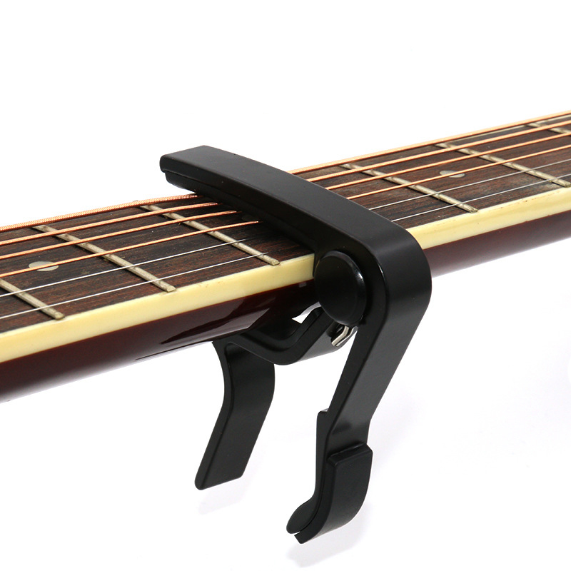 Guitar Capo Clip - คาโปกีต้าร์โลหะสําหรับกีตาร์ไฟฟ้าอะคูสติกพร้อมแผ่นซิลิโคนอลูมิเนียมคลิปคาโปมือเดียว