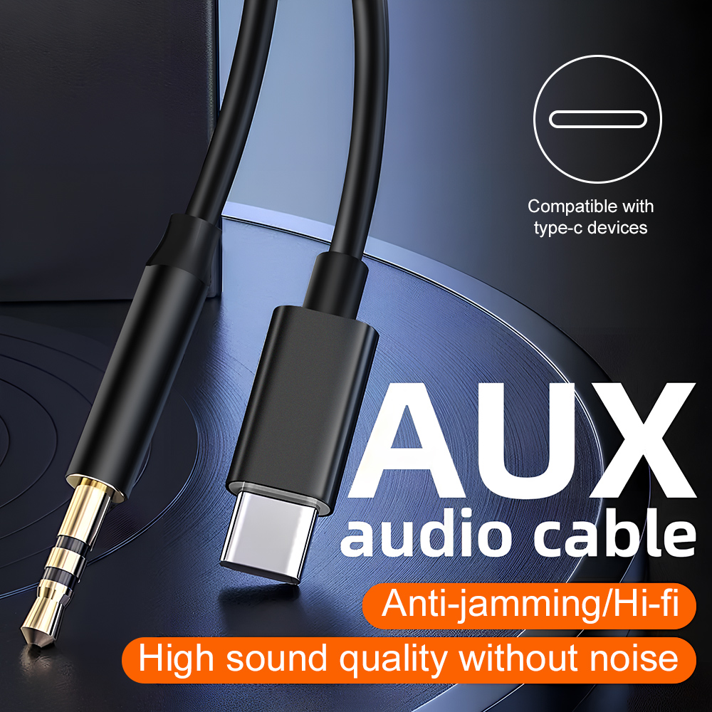 Audio Music Link - Type-C ถึง 3.5 มม.สายสัญญาณเสียง AUX Hi-Fi