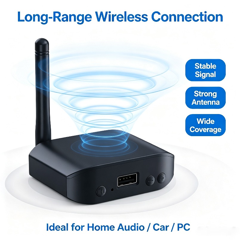 Audio Music Link - เครื่องรับสัญญาณเพลงบลูทูธ 5.0 อะแดปเตอร์เสียงแบบสองช่อง 3.5 มม. RCA