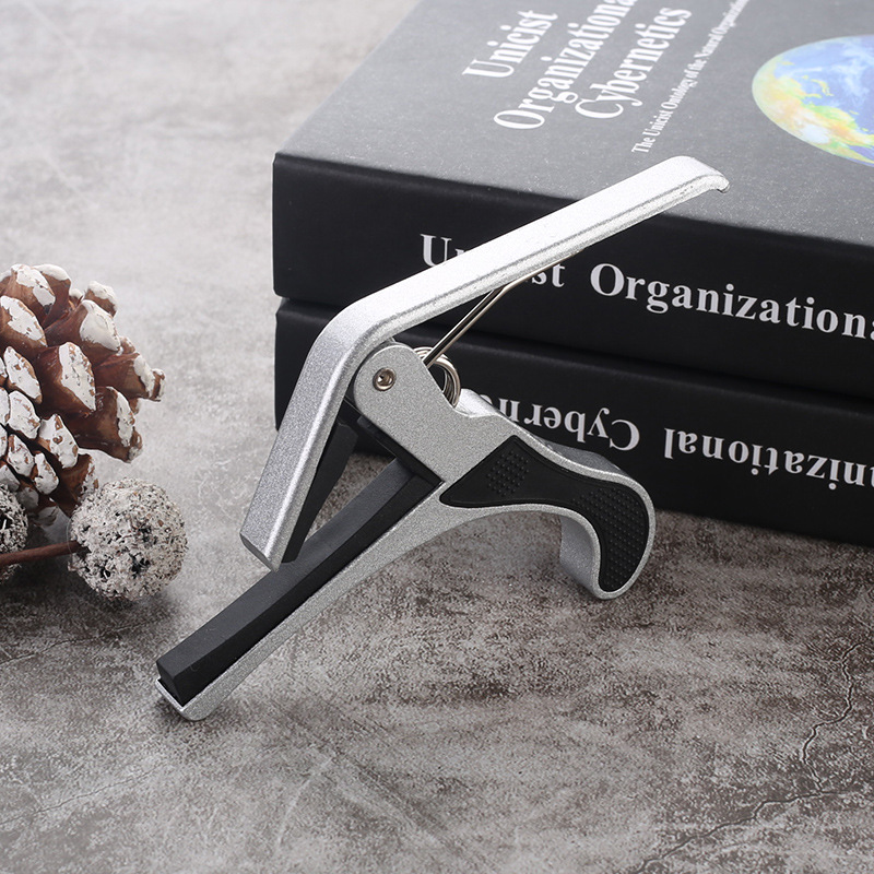 Guitar Capo Clip - คาโปกีต้าร์โลหะสําหรับกีตาร์ไฟฟ้าอะคูสติกพร้อมแผ่นซิลิโคนอลูมิเนียมคลิปคาโปมือเดียว