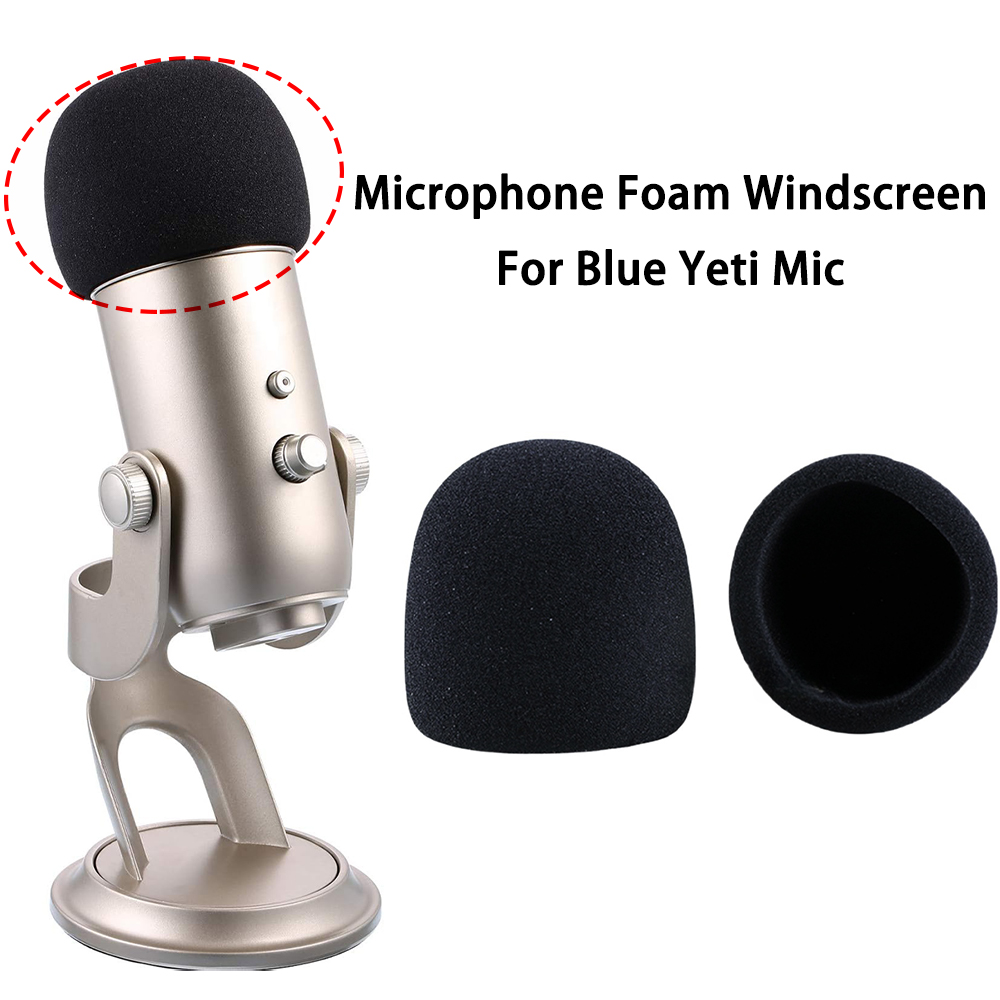 Recording Pop Filter - ไมโครโฟนฟองน้ําโฟม,โฟมไมโครโฟนกระจกสําหรับ Blue Yeti คอนเดนเซอร์ไมโครโฟน POP FILTER