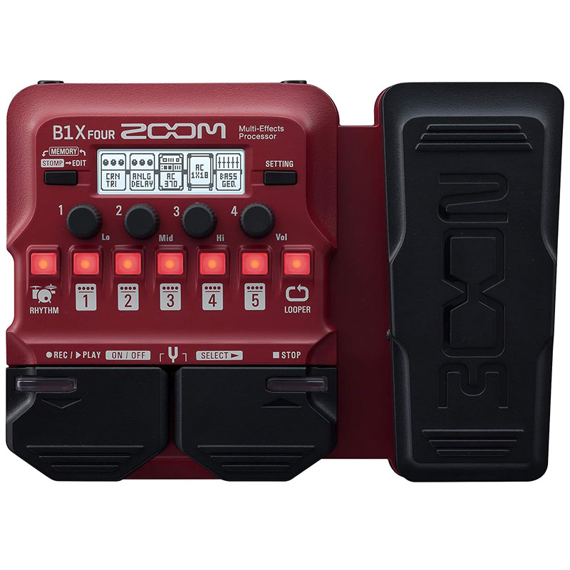 Looper Pedal Guitar - ZOOM B1X FOUR โปรเซสเซอร์มัลติเอฟเฟคสำหรับเบส พร้อมเอ็กซ์เพรสชั่นเพดัล, เอฟเฟคในตัวมากกว่า