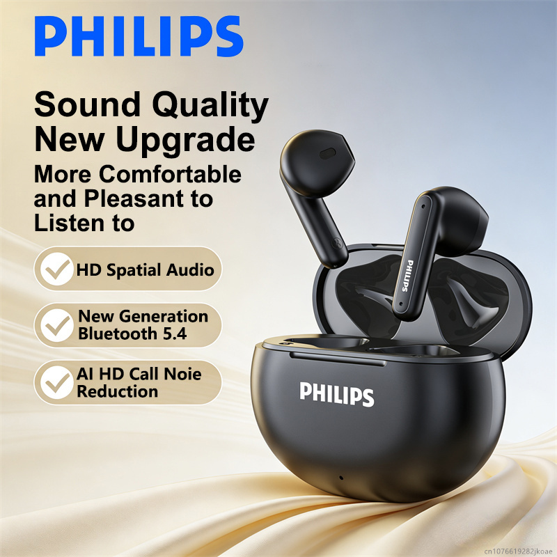 Audio Music Apple - ใหม่ฟิลิปส์ TAT1199 หูฟังไร้สายบลูทูธ 5.4 ลดเสียงรบกวนหูฟังไฮไฟสเตอริโอหูฟังเพลงสำหรับเล่นเกมสแตนด์บายยาวนาน