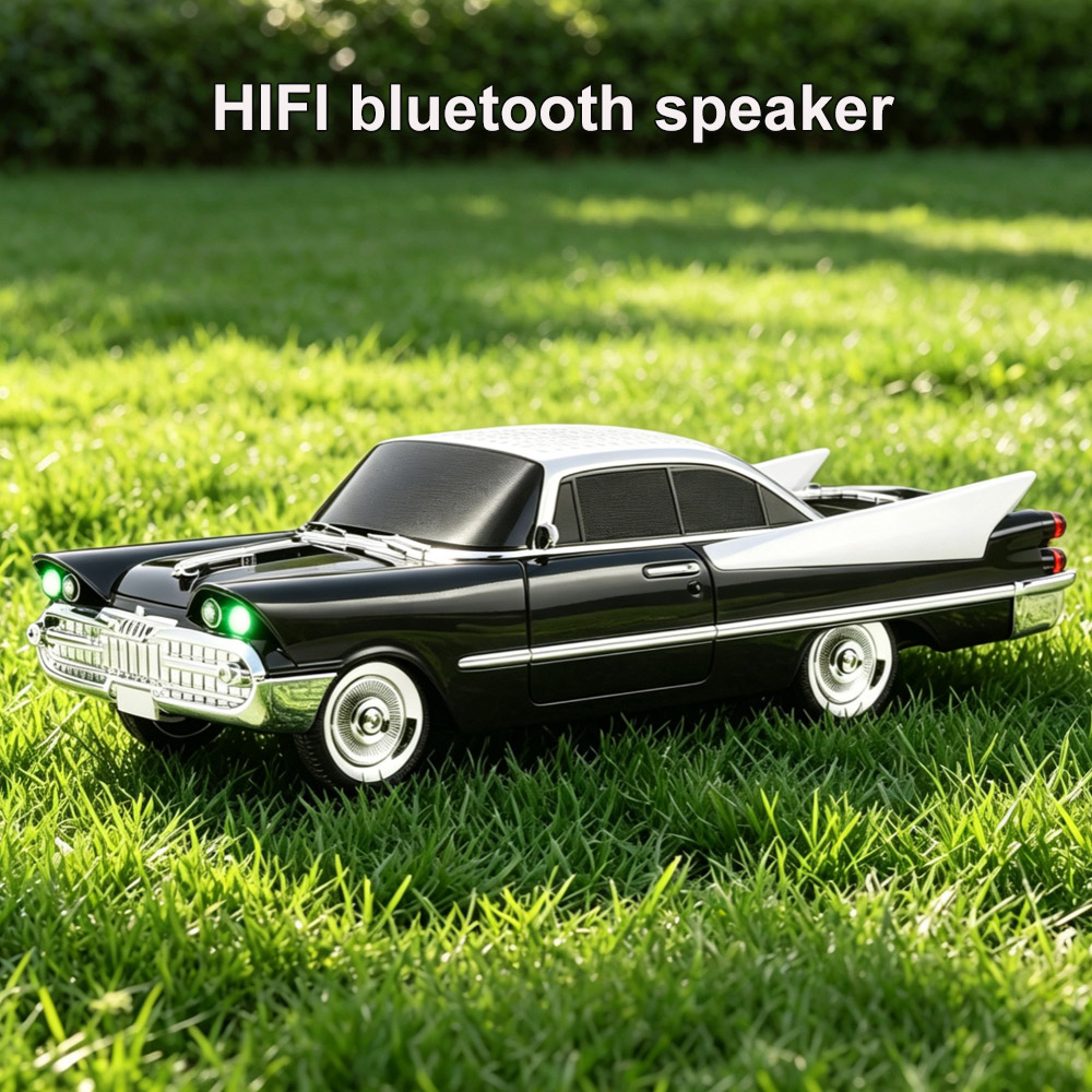 Audio Music Apple - ลำโพงบลูทูธรุ่นรถยนต์คลาสสิคสไตล์เรโทร WS-1965 รูปทรงรถยนต์วินเทจ ระบบเสียงไร้สาย รองรับ TF