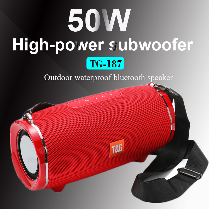 Audio Music Apple - 50W Bluetooth ลำโพง Super Bass แบบพกพาคอลัมน์ไร้สาย