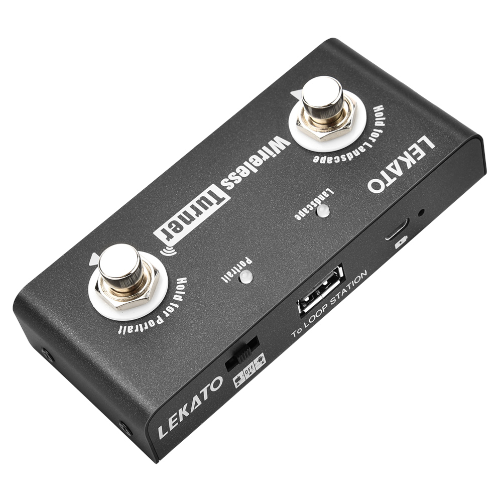 Looper Pedal Guitar - Lekato ไร้สายหน้าภายนอกจูนเนอร์เหยียบกีตาร์ Page Turner Pedal สําหรับกีตาร์