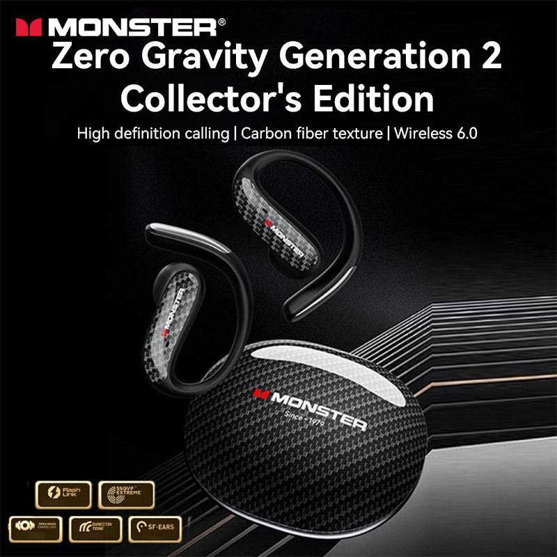 Audio Music Apple - มอนสเตอร์ MQO37 TWS บลูทูธ 6.0 กีฬาหูฟังลดเสียงรบกวนไฮไฟสเตอริโอเพลงหูฟังสำหรับเล่นเกม