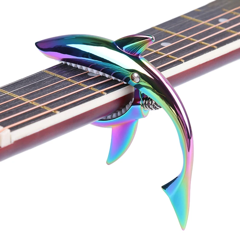 Guitar Capo Clip - คาโปกีตาร์โลหะรูปฉลาม ทำจากโลหะผสมสังกะสี สำหรับกีตาร์เบส กีตาร์โปร่ง และกีตาร์ไฟฟ้า ให้สัมผัสที่ดี