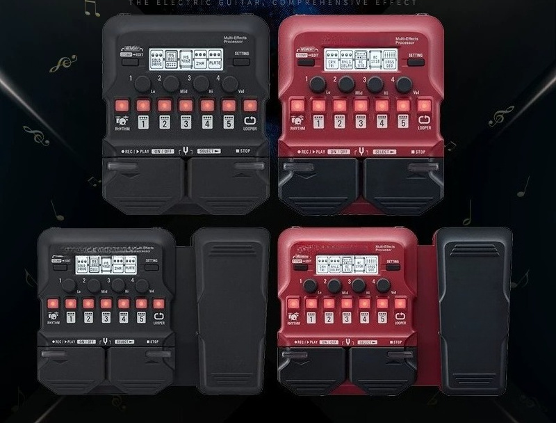 Looper Pedal Guitar - มัลติเอฟเฟคโปรเซสเซอร์สำหรับกีตาร์ไฟฟ้าและเบส พร้อมเอ็กซ์เพรสชั่นเพดัลในตัว ลูปเปอร์ ดรัมแมชชีน พกพาสะดวก ใช้ได้บนเวที