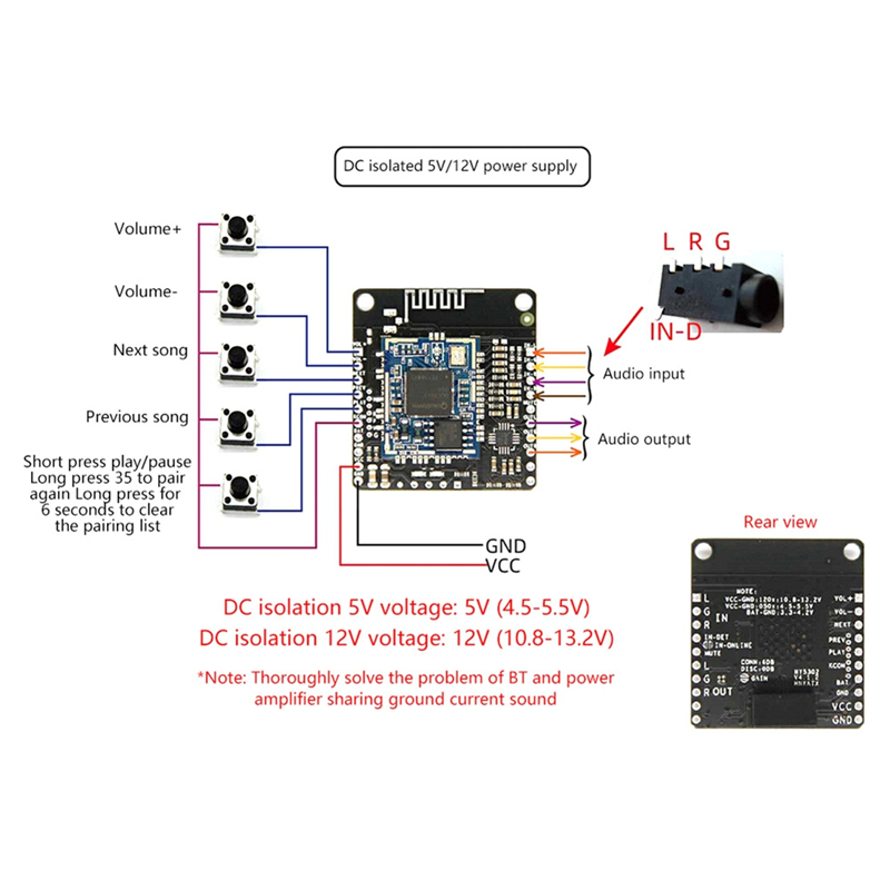 โมดูลบลูทูธเพลง DC 5V/12V APTX - Audio Music Add บทวิจารณ์และราคา