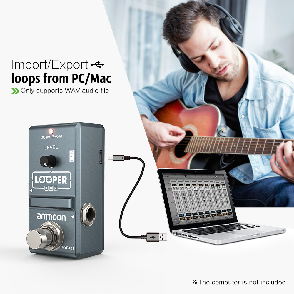 Ammoon AP-09เอฟเฟกต์กีต้าร์ไฟฟ - Looper Pedal Guitar บทวิจารณ์และราคา
