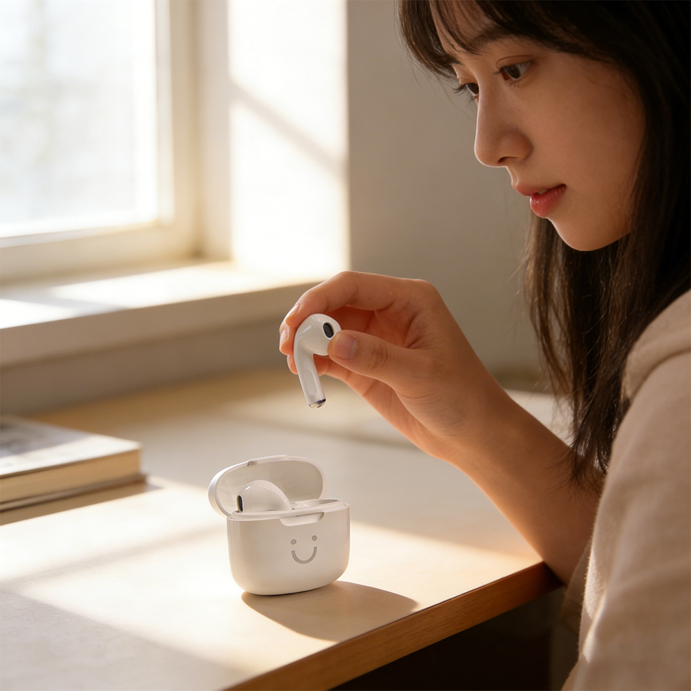 หูฟังบลูทูธ A2 ลายหน้ายิ้ม ไร้ - Audio Music Enhancer บทวิจารณ์และราคา