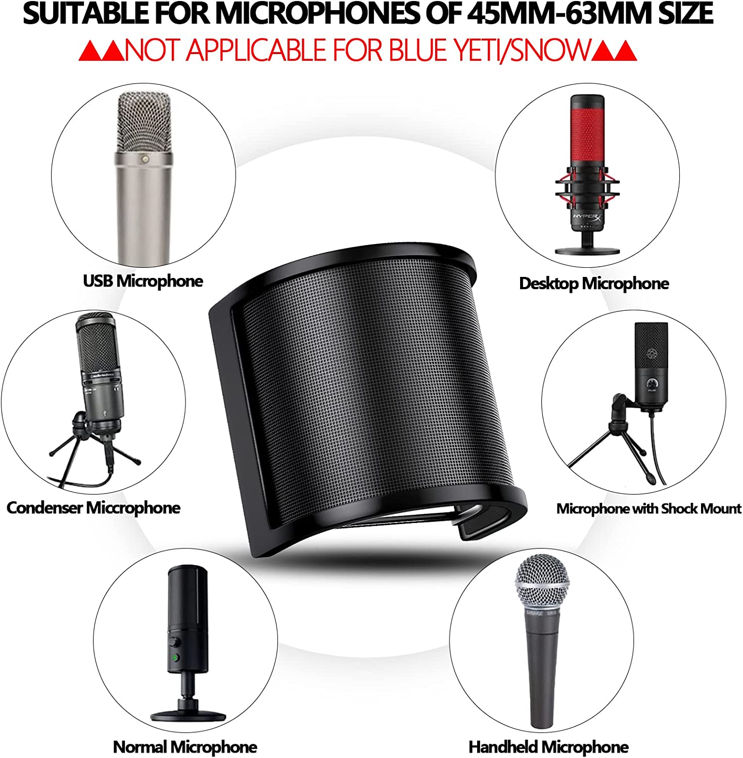 หน้ากากกันลมโลหะสำหรับ A6V, แผ - Recording Pop Filter บทวิจารณ์และราคา