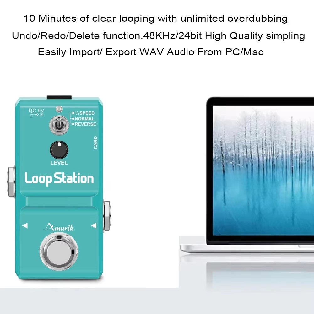 Amuzik กีตาร์เบสคีย์บอร์ด Rhyt - Looper Pedal Guitar บทวิจารณ์และราคา