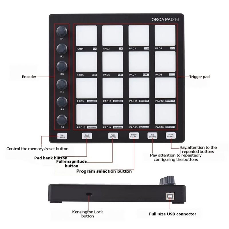 คีย์บอร์ดคอนโทรลเลอร์ PAD16 สำ - Audio Music Dj บทวิจารณ์และราคา