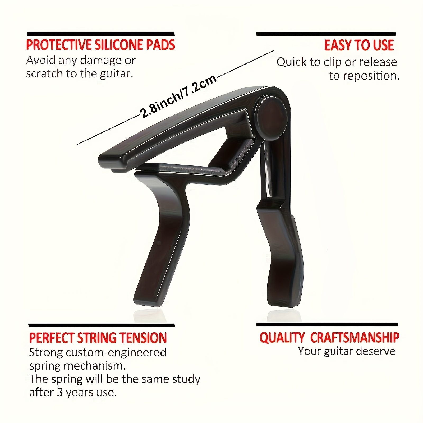 คาโป้กีตาร์แบบเปลี่ยนเร็วโลหะผ - Guitar Capo Clip บทวิจารณ์และราคา
