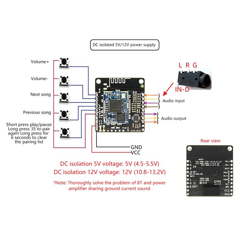 A98Z DC 5V/12V โมดูลเพลงบลูทูธ - Audio Music Add บทวิจารณ์และราคา