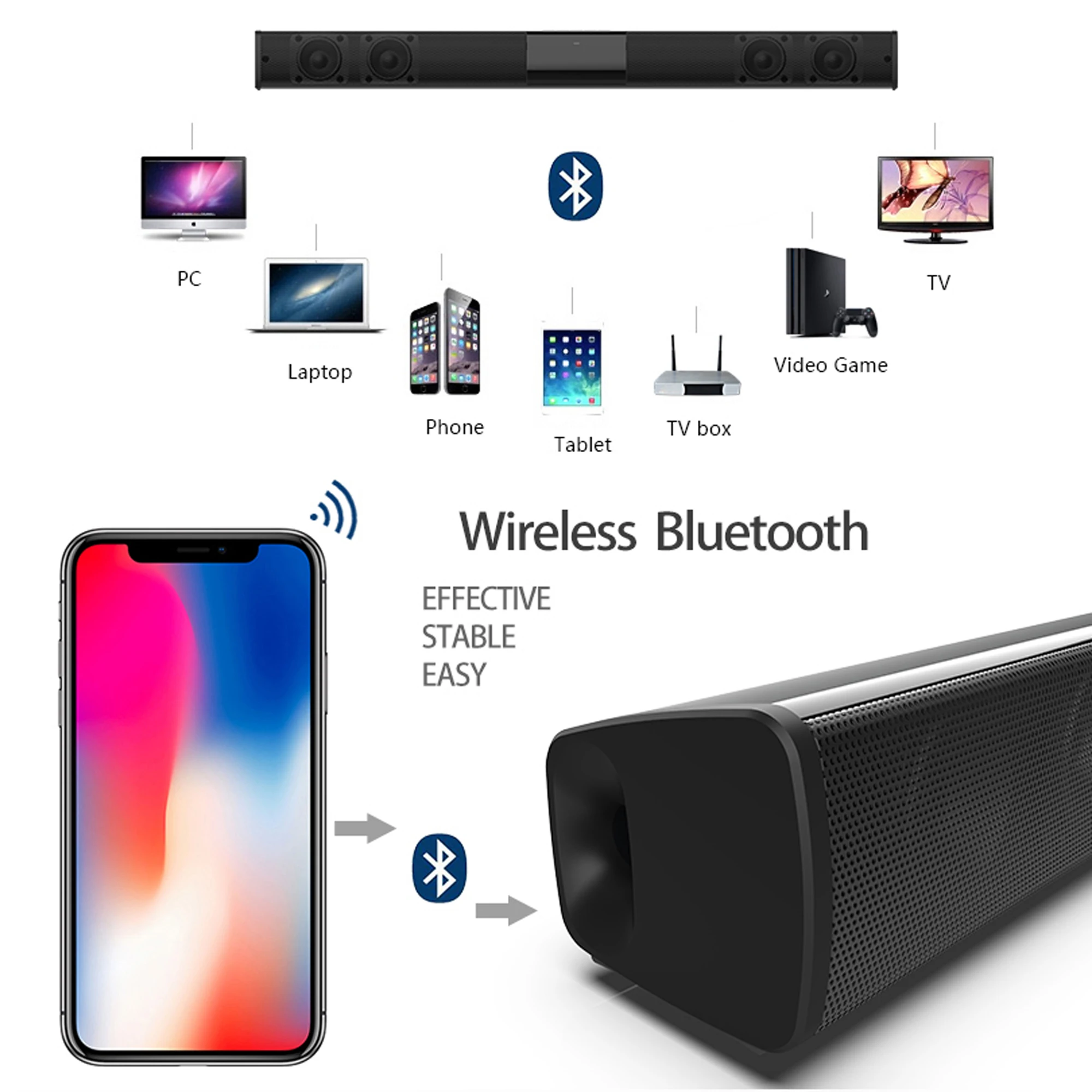 แถบเสียงพลังสูง40W สำหรับทีวีค - Audio Music Generator บทวิจารณ์และราคา