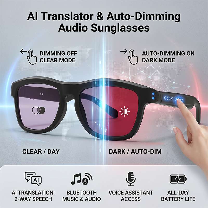 แว่นกันแดดอัจฉริยะเปลี่ยนสีอัต - Audio Music Ai บทวิจารณ์และราคา